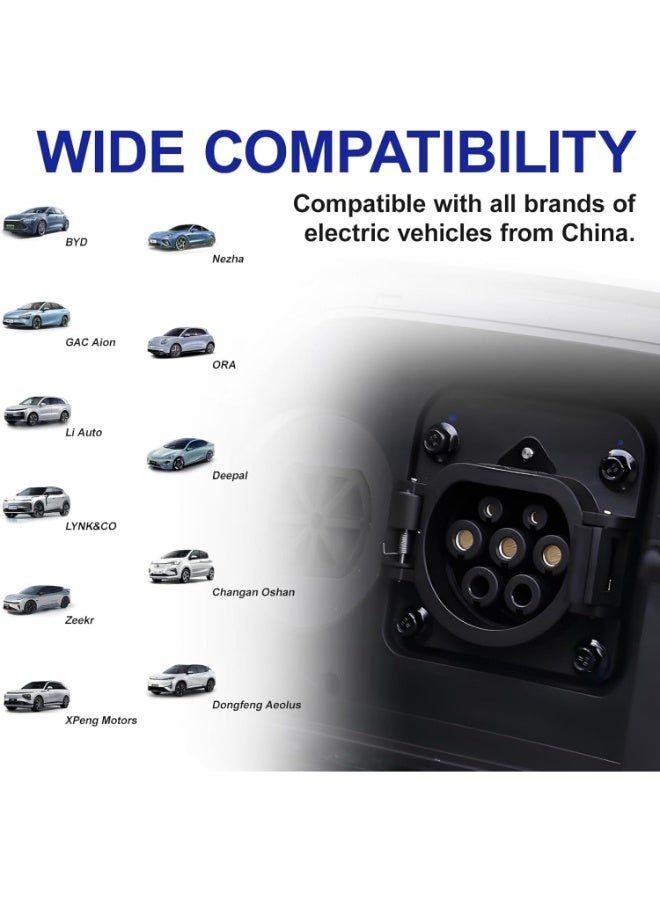 كيل › محول شاحن من النوع 2 الى جي بي تي اي في، توافق عالمي وشحن عالي السرعة للسيارة الكهربائية، سهل الحمل والاستخدام، ملحقات سيارة من تشيلي-(32 أمبير 440 فولت) - Image 5